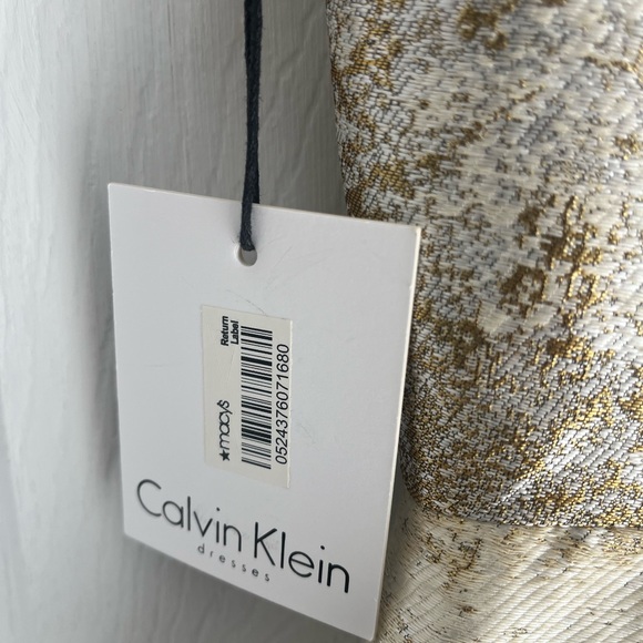 PERFECT NEW YEARS DRESS!!! Calvin Klein Gold Fit & Flare Dress NWT - Picture 4 of 5